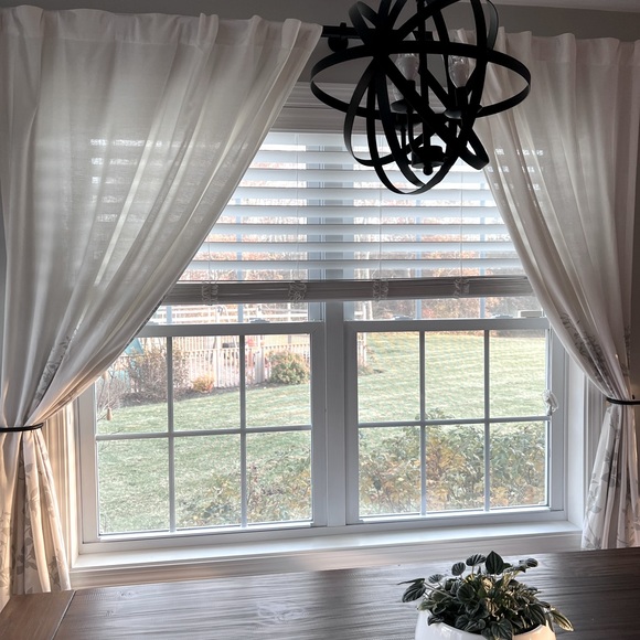 Hillcrest Accents Hillcrest White And Gray Floral Curtain Panels 92